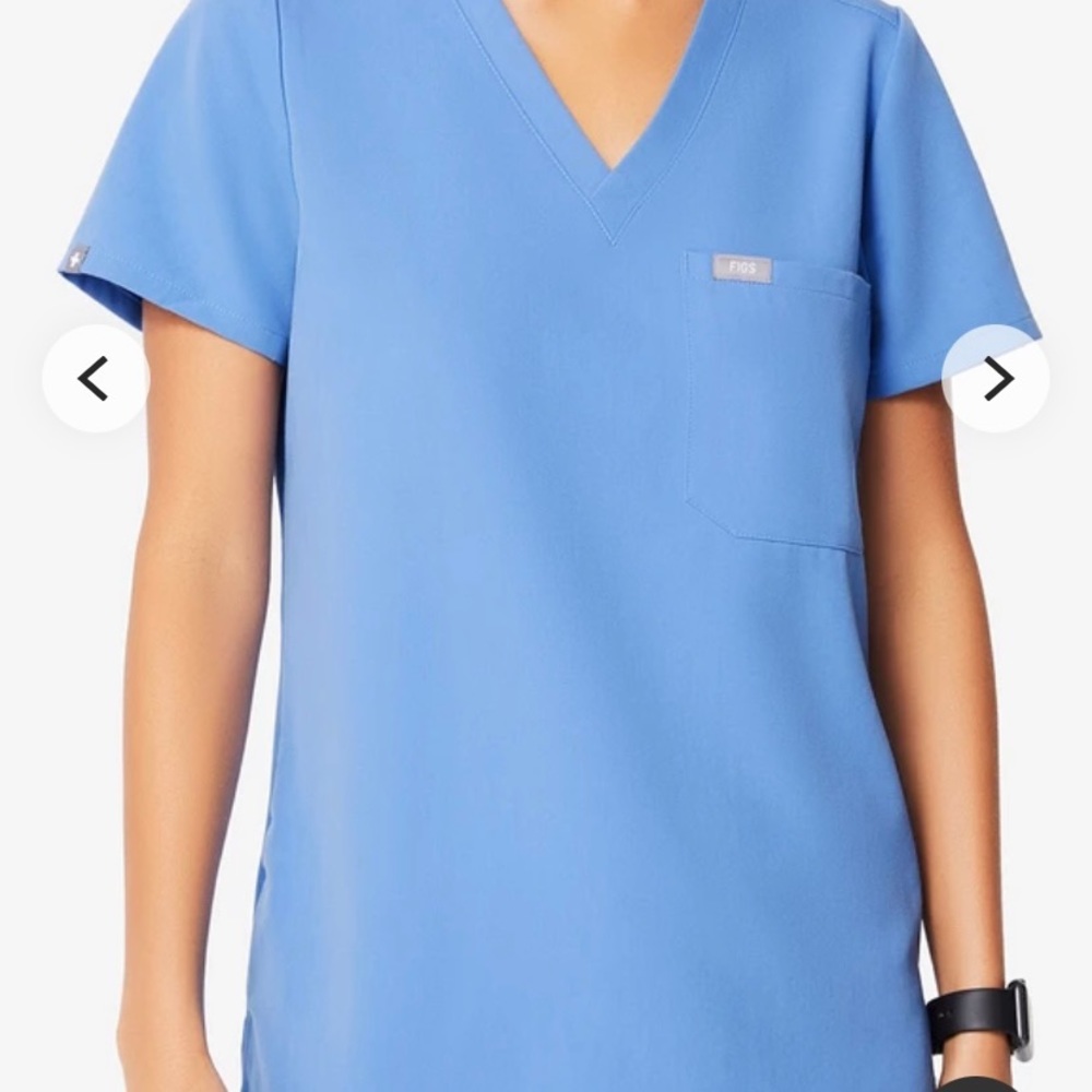 Figs Scrub Top XXS Ceil Blue